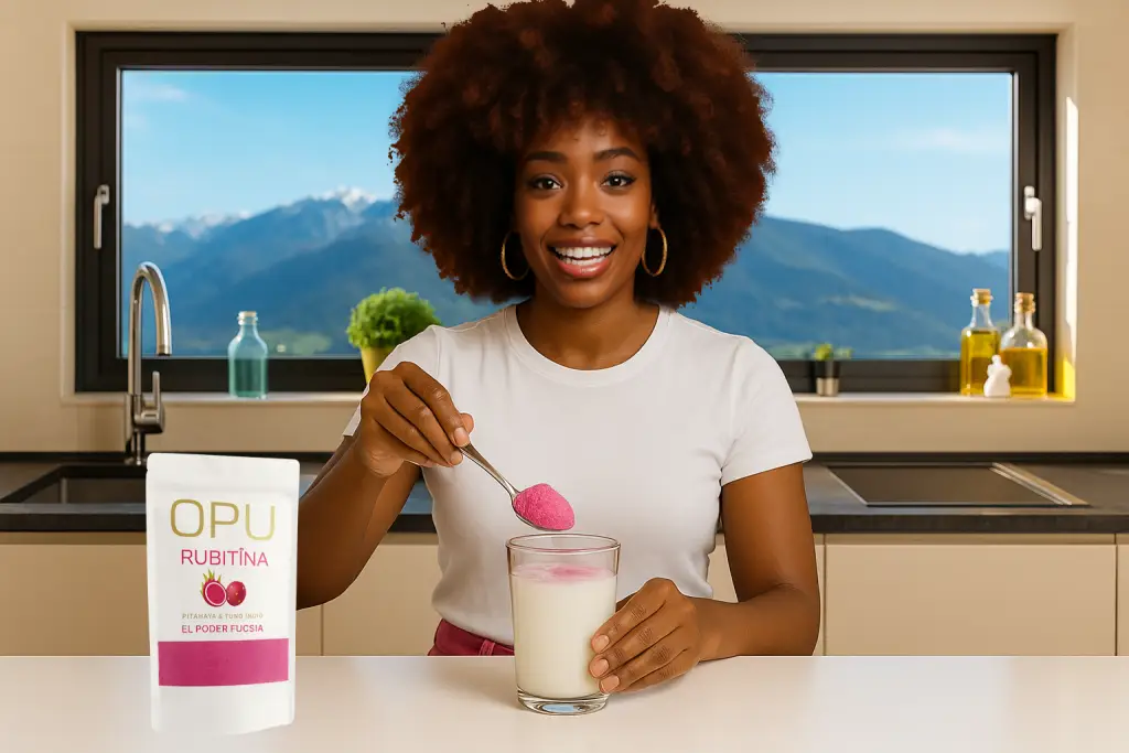 frida ayadiendo rubitina a la lecha para desayunar